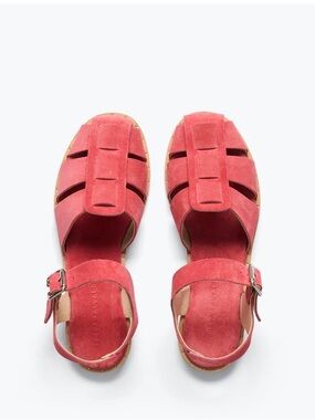 Women's Coral/Watermelon Sera Suede Fisherman Sandals Freda Salvador 10.5